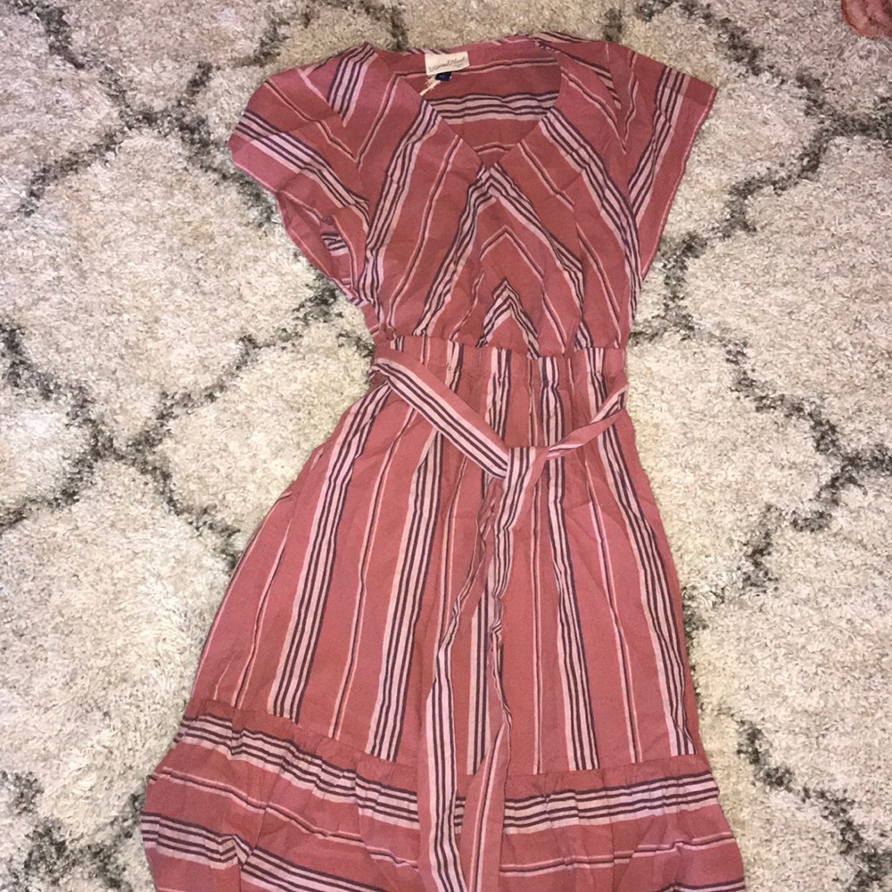 Stripped midi dress.